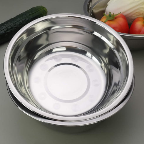 Metal Mixing Bowls Set of 4, Stainless Steel Serving Bowls