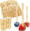 Jovitec 220 Pcs Mini Bamboo Forks – 3.5 Inch Appetizer Cocktail Forks for Birthday Party and Wedding Food
