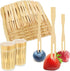 Jovitec 220 Pcs Mini Bamboo Forks – 3.5 Inch Appetizer Cocktail Forks for Birthday Party and Wedding Food
