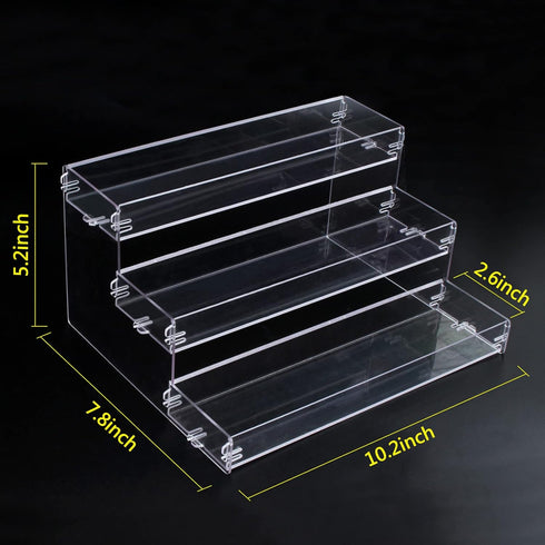 Spice Rack, No Tool Needed Self-derived Snap On Assembly, 10 in for Jars, 3 Tier Kitchen Organizer