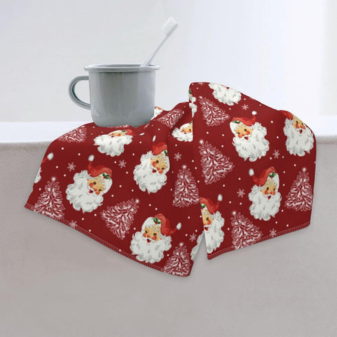 Qilerongrong Set 2 18 26 Inch Christmas Kitchen Dish Towel Santa Claus, Xmas Tree Snowflake Red Decorative Dishcloth