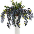 2Pcs Rinlong Artificial Blueberries Fake Berries Stems Hanging Spray Frosted Blueberry Fall Floral Picks for Wreath