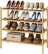 kiplant 4-Tier Shoe Rack for Entryway, Bamboo Wood Shoe Rack 4-Tier, Stackable Shoe