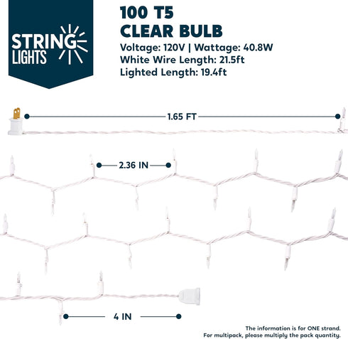 Indoor,100 Count Outdoor,21.4 Joiedomi Christmas String Lights Mini Warm Fairy Light FT Decor for Patio Dorm Classroom
