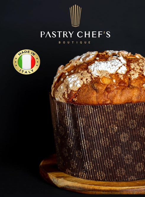 Pastry Chef's Boutique Deluxe Corrugated Panettone Paper Pan Mold, Medium 750gr, 5.75” x 4-3/16”, Pack of 6