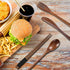 Reusable Wooden Utensil Flatware Set, 10 Pcs Bamboo Spoon and Fork Travel Cutlery Set with Case