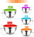 TeamFar Mixing Bowls, 4.5/3/1.5/1/0.7 QT, Stainless Steel Metal Nesting Salad Bowl with Lid Set of 5, Ideal for Prepping Serving, Healthy & Sturdy, Airtight Lid & Easy Clean, Multi-Color by TeamFar