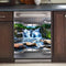 Stainless Steel Style Dishwasher Magnet Cover, Landscape Pattern Refrigerator Door Vinyl Decal, 23" x 26"