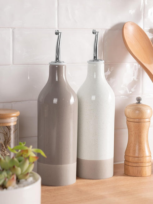 16oz Set 2 famiware Milkyway Ceramic Olive Oil Dispenser Bottle, Olive Oil and Vinegar Dispenser Bottle