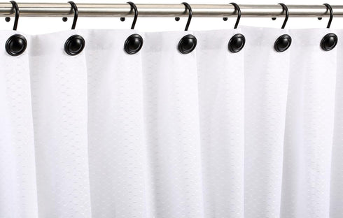 CHICTIE Black Shower Curtain Hooks Rings, Set of 12 Decorative Rust Resistant Metal Shower Hangers for Bathroom