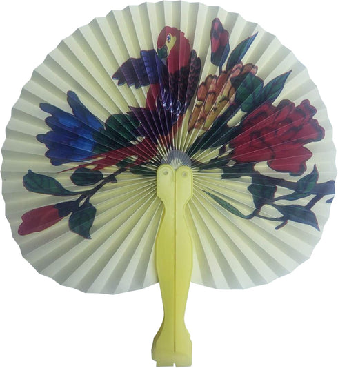 30 Pcs 3.5" Mini Chinese Oriental Handheld Floral Folding Paper Fans - Bulk Assortment for Wedding Birthday Party Favors