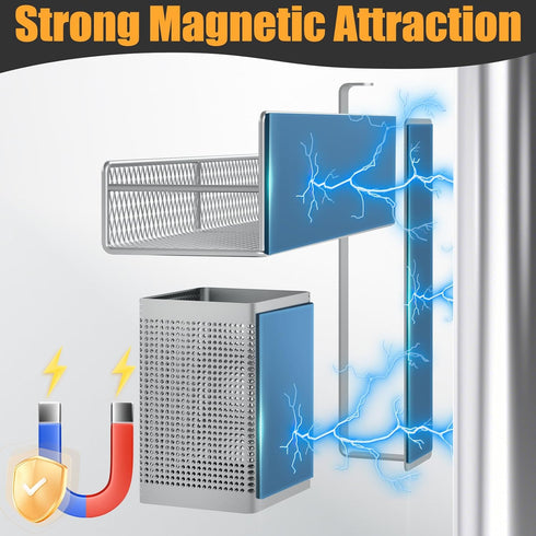 6 Pack Magnetic Spice Rack for Refrigerator, Metal Magnetic Shelf Grey, Moveable Spice Organizer, Strong Magnetic