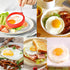 YOLCAR Set, 4Pack Egg Ring Silicone Egg Ring Molds, Fried Egg Rings and Non-stick Egg Cooker Ring, Multicolor