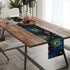 Aglebo 48 Inches 13 48 Inches Peacock Feather Table Runner Washable Table Runners Long Kitchen Dining Table Decoration