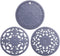 Smithcraft Trivets for Hot Dishes - Silicone Trivet Mats, Multi-use Heat Resistant Mat, Round Trivet Set of 3 Grey