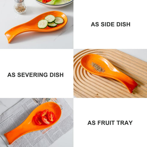 Hasense Spoon Rest for Stove Top, Cooking Spoon Holder for Kitchen Counter, Porcelain Utensil Rest, Modern Decor