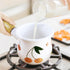YumCute Home 4 Inch 17 Oz Enamel Milk Pot, Small Saucepan Butter Warmer with Wooden Handle for Heating Smaller Liquid