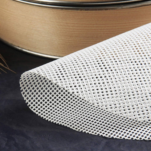 GUCUJI 12 Inch Silicone Bamboo Steamer Liners, Non-Stick Reusable Steamer Mesh Mats for Dumplings, Veggies, Food Grade