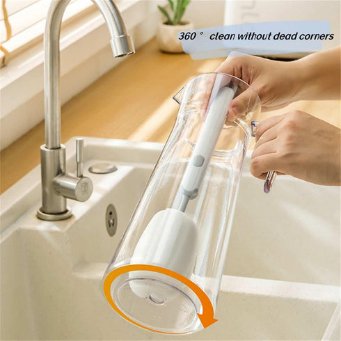 Bottle Brush Long Handle Cleaner, Detachable Sponge for Cups, Wine Glasses, Baby Bottles (3 PCS)