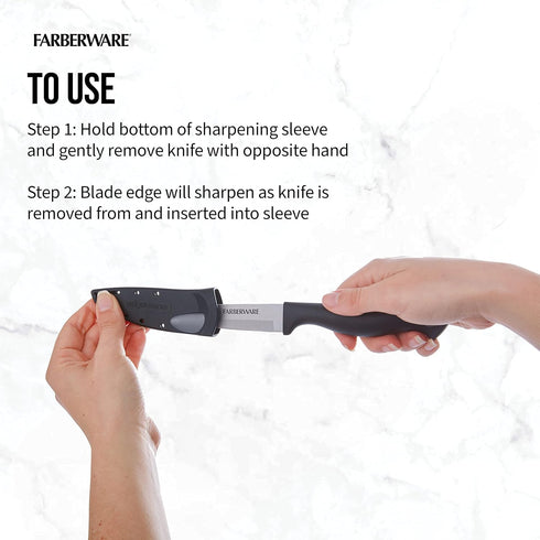 Farberware Edgekeeper 3.5-Inch Paring Knife, Self-Sharpening Blade Cover, High Carbon-Stainless Steel