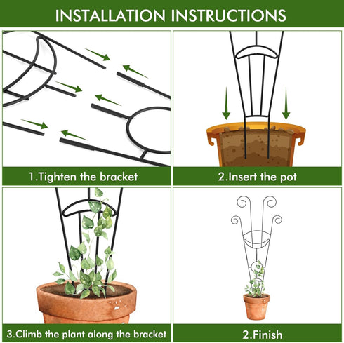 4 Pack 30 Inch,Rustproof ZOUTOG Trellis for Climbing Plants Indoor Metal Garden Trellis for Potted Plants,Sturdy
