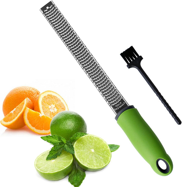 Sunkuka Pro Citrus Lemon Zester & Cheese Grater - Stainless Steel Ginger, Garlic, Potato, Nutmeg, Chocolate Peeler with