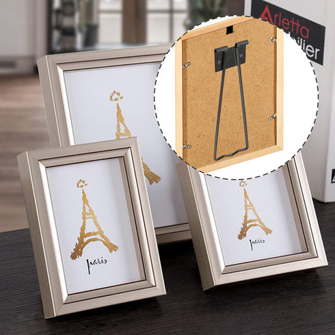 10 Pcs Iron Easel Back Picture Frame Stand with Screws & Screwdriver (Black)