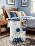 ONOEV 19.7inch(H) 15.7inch(D) Round Fabric Storage Bin,Decorative Basket,Organizer Basket with Handles,for Clothes