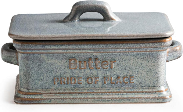 Zoeeker Butter Dish with Lid, Ceramic Butter Holder Container Large Butter Dish