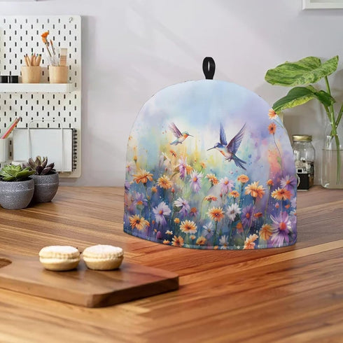 Hummingbird Tea Cozy, Insulated Sunflower Teapot Warmer, Decorative Cozy for Women, Keeps Tea Warm