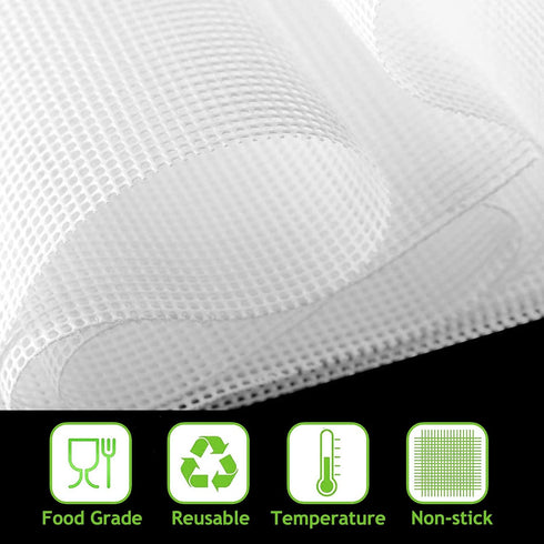 Silicone Non-Stick Dehydrator Sheets - For Fruit Dryer Mesh, Dim Sum Mesh, Dumpling Steaming Screen Mat 16"*160"