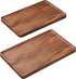 VERTORGAN 2 Pack Acacia Wood Serving Tray,15.8x9.8 Inch Decorative Trays Platter for