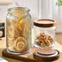 Yiluokuang 34 OZ Set Counter Airtight Glass Storage Jar with Bamboo Lid - Vintage Glass Jar Vintage Food Containers