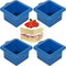 Webake Silicone Square Mold 3x3 Inch Mini Cake Pan, Pack of 4 for Individual Portion Baking Molds