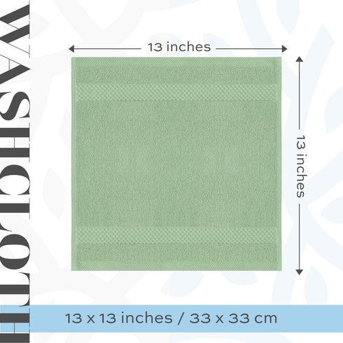 13x13 Inch 650 12 Pack, White Classic Luxury Cotton Washcloths - GSM Turkish Cotton | Hotel, Spa, Bathroom Face Towel |