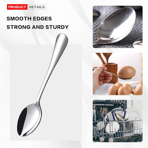 HANSGO 10PCS Stainless Steel Teaspoons, 6.7 Inch Dinner Spoons for Home, Kitchen, or Restaurant