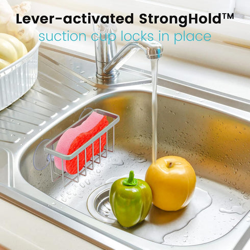 HLOOL Kitchen Sink Sponge Holder - Space-Saving Caddy