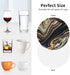 MINIOZE Set 6 Black Gold Marble Style Coasters of Coasters for Drinks Absorbent Double-Sided Leather PVC Coaster