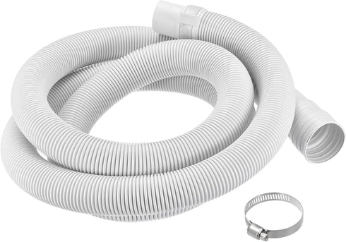 PATIKIL Universal Washing Machine Drain Hose Extension Kit 4.92ft White with Clamp and U-Bend Hose Holder