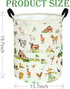 ACMUUNI 19.7 Inch Farm Pattern Round Laundry Clothes Hamper Laundry Basket with Handles,Storage Organizer Bins Laundry