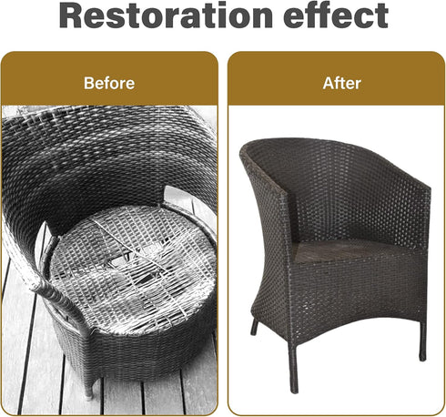 Wicker Repair Material, Flat Synthetic Rattan Weaving Plastic for Chair Table Storage Basket Repair (Coffee Gradient B)