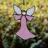 Pink Angel Stained Glass Window Hangings Tiffany Style Gift for Nurse, Memorial Remembrance Sympathy (6.3"×4.3")