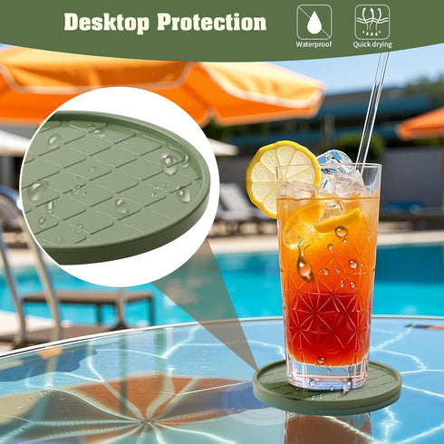 TLitdr Set 6,Hot 6pcs) Coasters of or Cold Drink Coasters with Holder,Modern Style Coffee Table Coaster,Suitable
