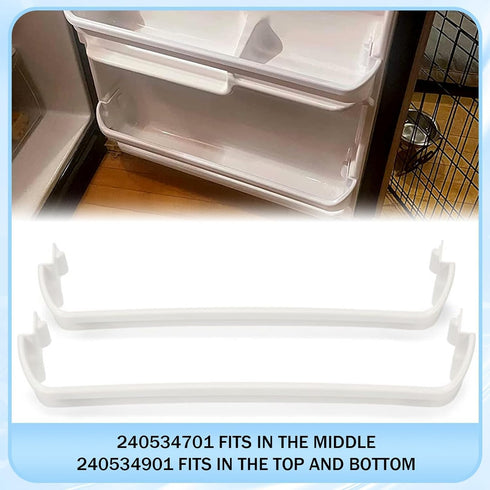 HECASA 240534701 Refrigerator Door Shelf Rack Bar - Compatible with Frigidaire Kenmore, 2PCs Replacement