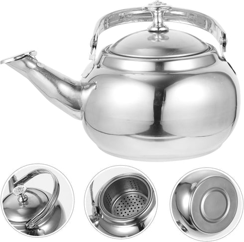 Holibanna Stainless Steel Tea Kettle, Whistling Water Boiling Kettle, Classic Mirror Polished Teapot 14cm