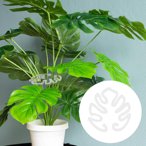 PEUTIER Monstera Shaped Plant Stand, Acrylic Flower Shape Plant Support Stakes Plant Growth Accessories for Indoor