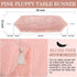 72 inch Blush Pink Table Runner Triangular End, Spring Mother's Day Fluffy Faux Fur Dresser Runners for Bedroom, Coffee