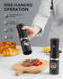 Set 2 FORLIM Rechargeable Electric Salt and Pepper Grinder with Charging Base, Automatic Pepper Mill, Adjustable
