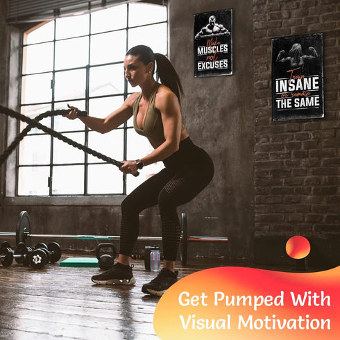 Inspirational Gym & Workout Posters, 11x17" (4) Throwback Traits