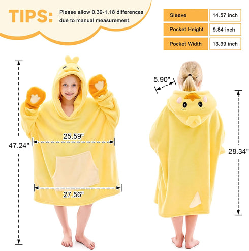 5-15 IFNOW Wearable Blanket Hoodie Kids, Oversized Fleece Blanket Sweatshirt Christmas Birthday Gifts for Boys, Girls